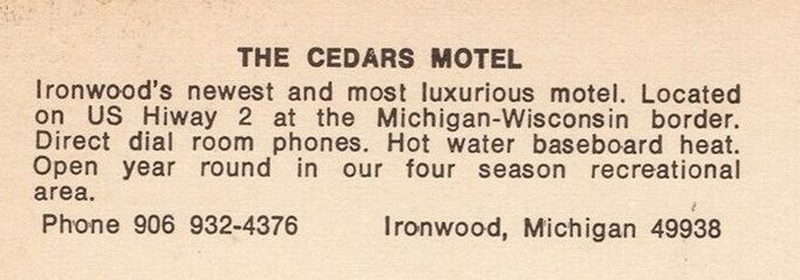 Cedars Motel - Vintage Postcard (newer photo)